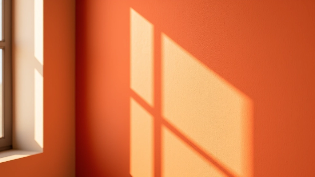 Amostra de cor terracota numa parede com iluminação natural, mostrando a textura e profundidade do tom tradicional português
